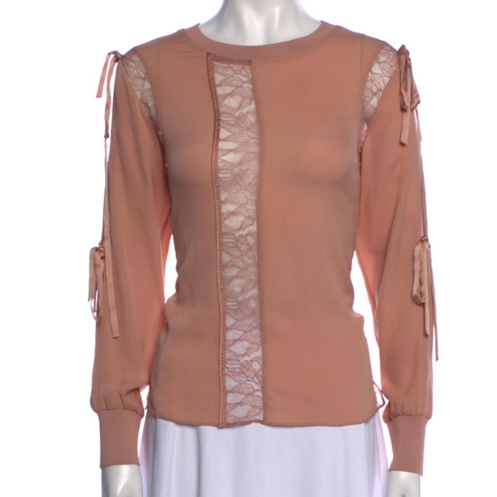 3.1 Phillip Lim Pink Long Sleeve Tie Front Blouse